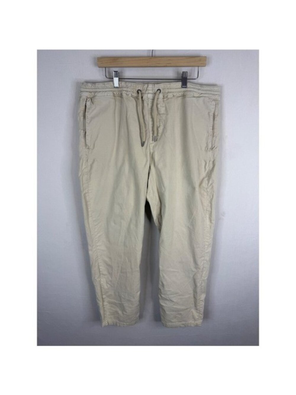 7 For All Mankind Mens XL Khaki Beige Elastic Drawstring Jogger Pants 71802098